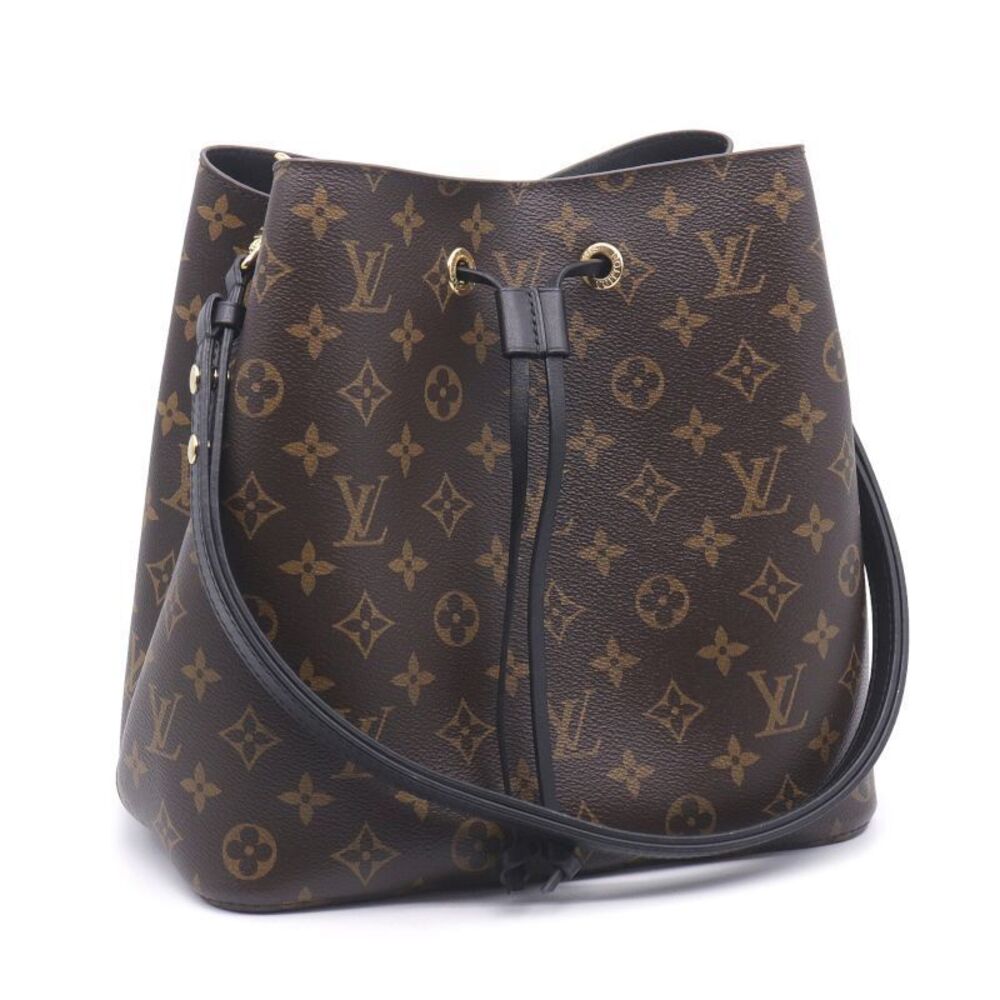Louis Vuitton Neo Noe Monogram Drawstring Shoulder Bag Canvas Leather Noir Black